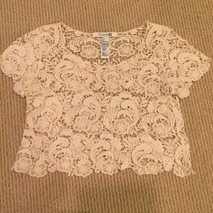 Forever 21 Lace Boho Crop Top NEVER BEEN WORN